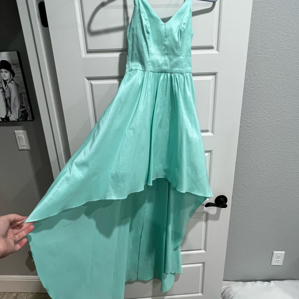 Gorgeous Aqua high low dress (just dry cleaned)